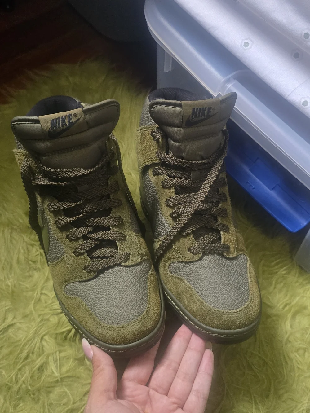 Nike Olive Green Dunk Sky Hi Hidden Wedge 2014 - Picture 2 of 6